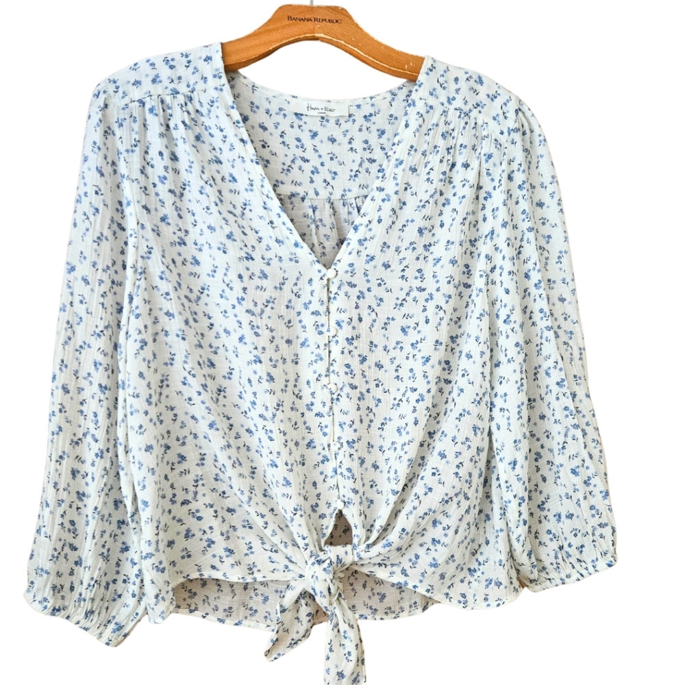 🌿 Haver & Blair Tie-Front Blouse☀️
